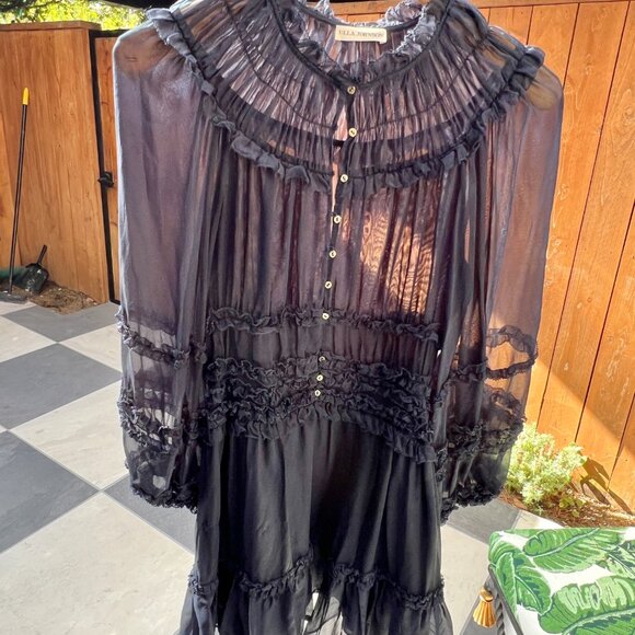 ULLA JOHNSON Abilene Dress Midnight Size 2 - Picture 5 of 10